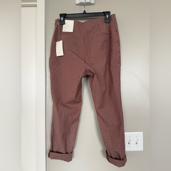 a new day Women's Burgundy Checkered Skinny Pants - Picture 2 of 4